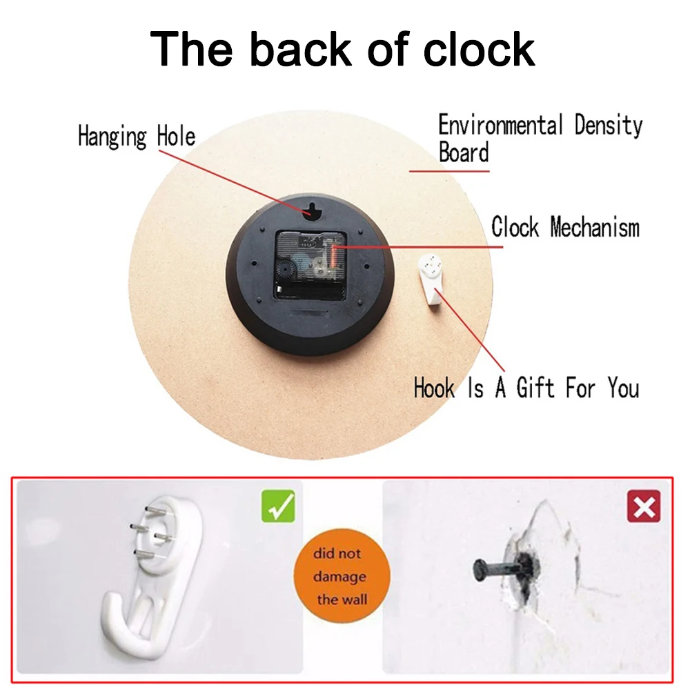 RIHE Национальный флаг не тикают деревянные картонные настенные часы для