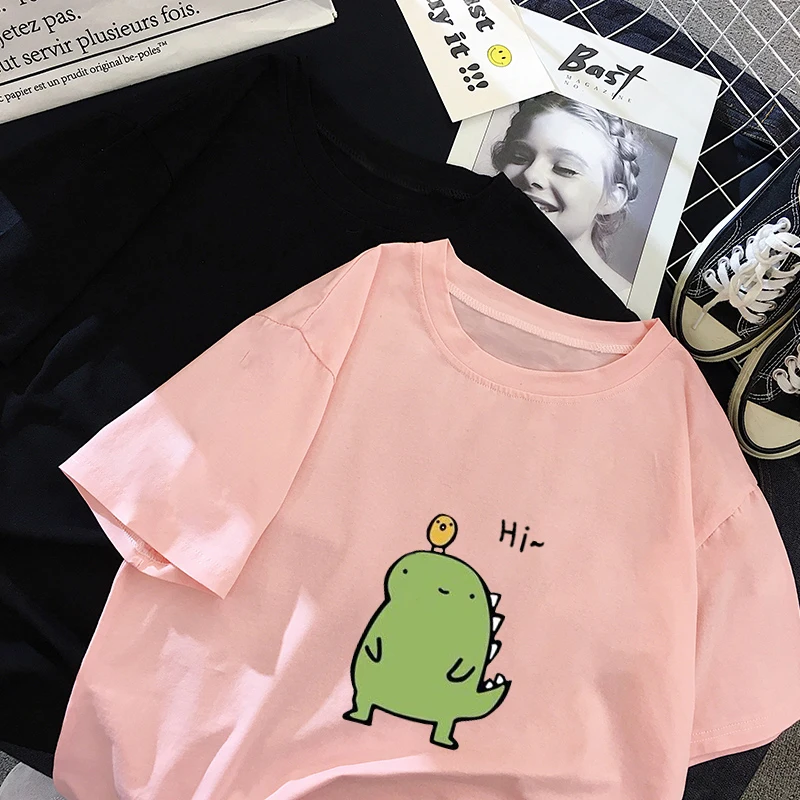 Shellsuning Anime T Shirt Women Summer 2020 Harajuku Tops Female Shirts Printing Cartoon Casual Soft Funny Tees Jumper Ladies | Женская