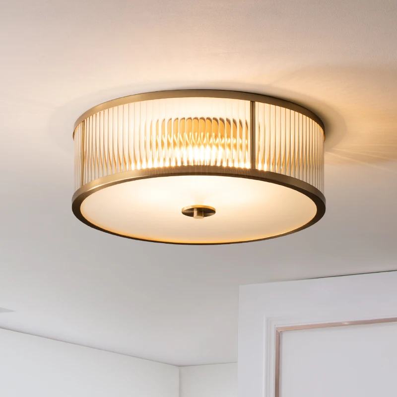 

Креативная стеклянная медная потолочная лампа, американская сельская мода, гостиная, спальня, столовая, кабинет, атмосферные лампы