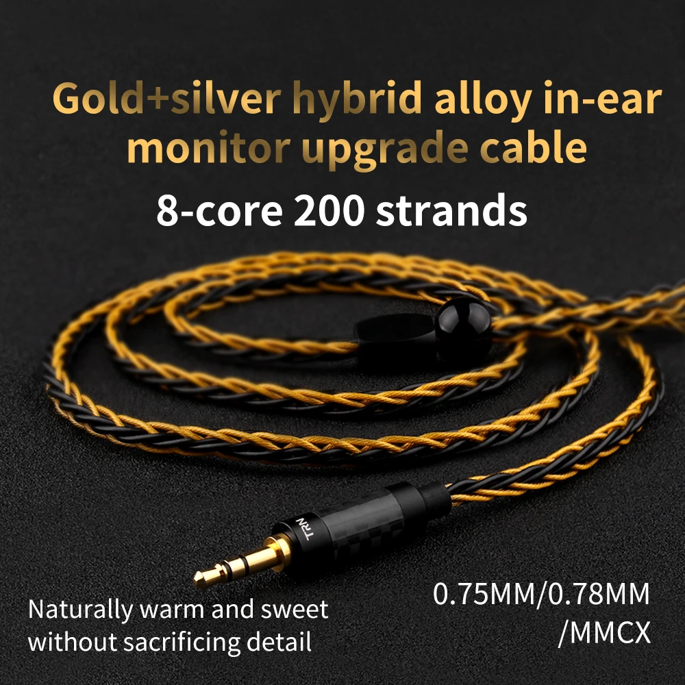 Лампа указателя T1 MMCX 2Pin разъем 3 5 мм 8 ядро цвета: золотистый серебристый