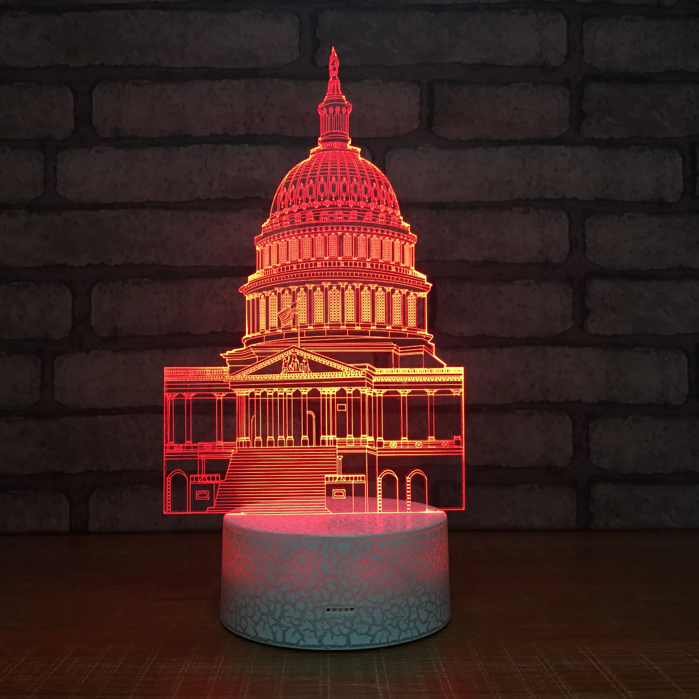 США в Белом доме модель 3D светодиодный USB лампа Спальня Liveing Декор ночной