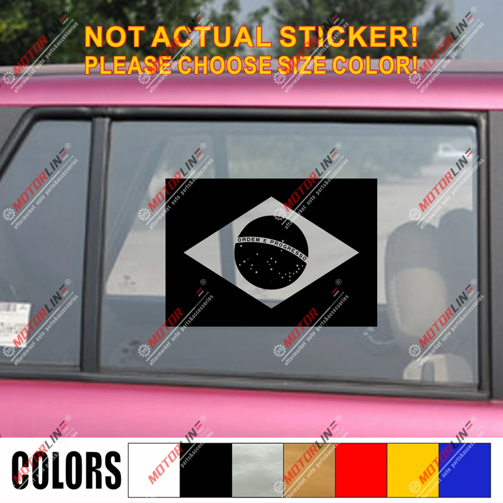 Флаг Бразилии Наклейка автомобиля винил выбрать размер цвет высечки без