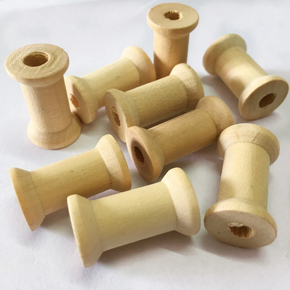 30 шт. Швейные аксессуары портативные шпульки деревянные катушки винтажные