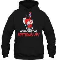 santa claus wine merry christmas bottoms up unisex hoodie