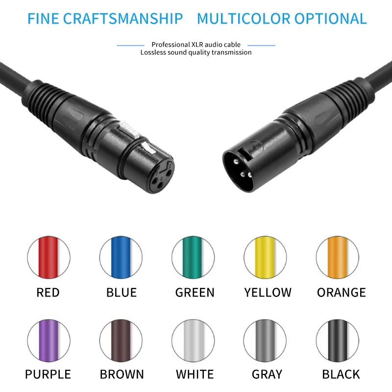 HUALIWEN XLR кабель штекер гнездо M/F 3Pin OFC аудио фольга + Плетеный экранированный для