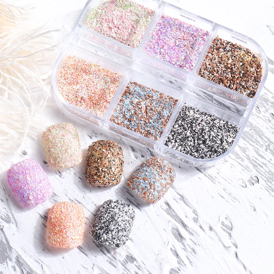 Sugar Sweater Powder Nail Pigment Full Cover Candy Coating Sand Glitter Nail Art Decoration Winter Manicure DIY Design CHMN01-02 images - 6