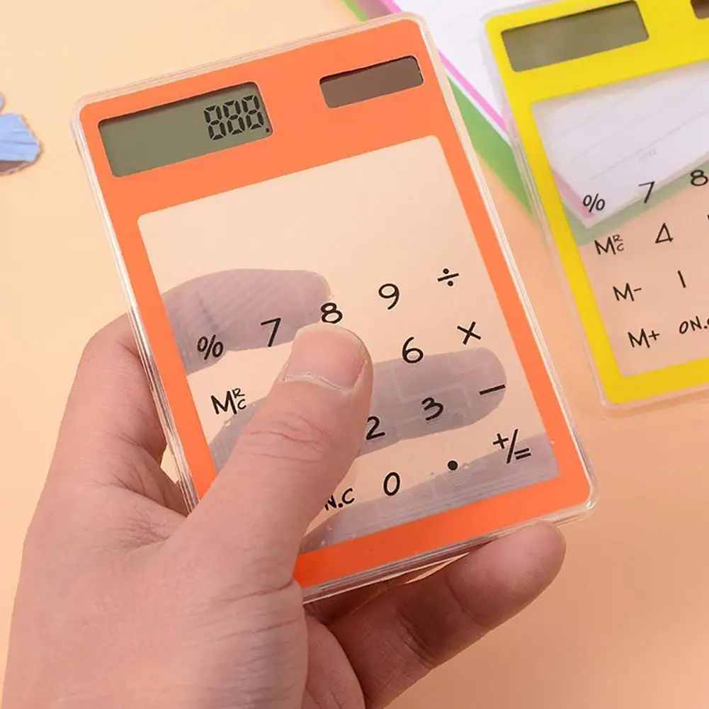 Новый ультра тонкий прозрачный калькулятор на солнечных батареях Kawaii lcd 8 цифр