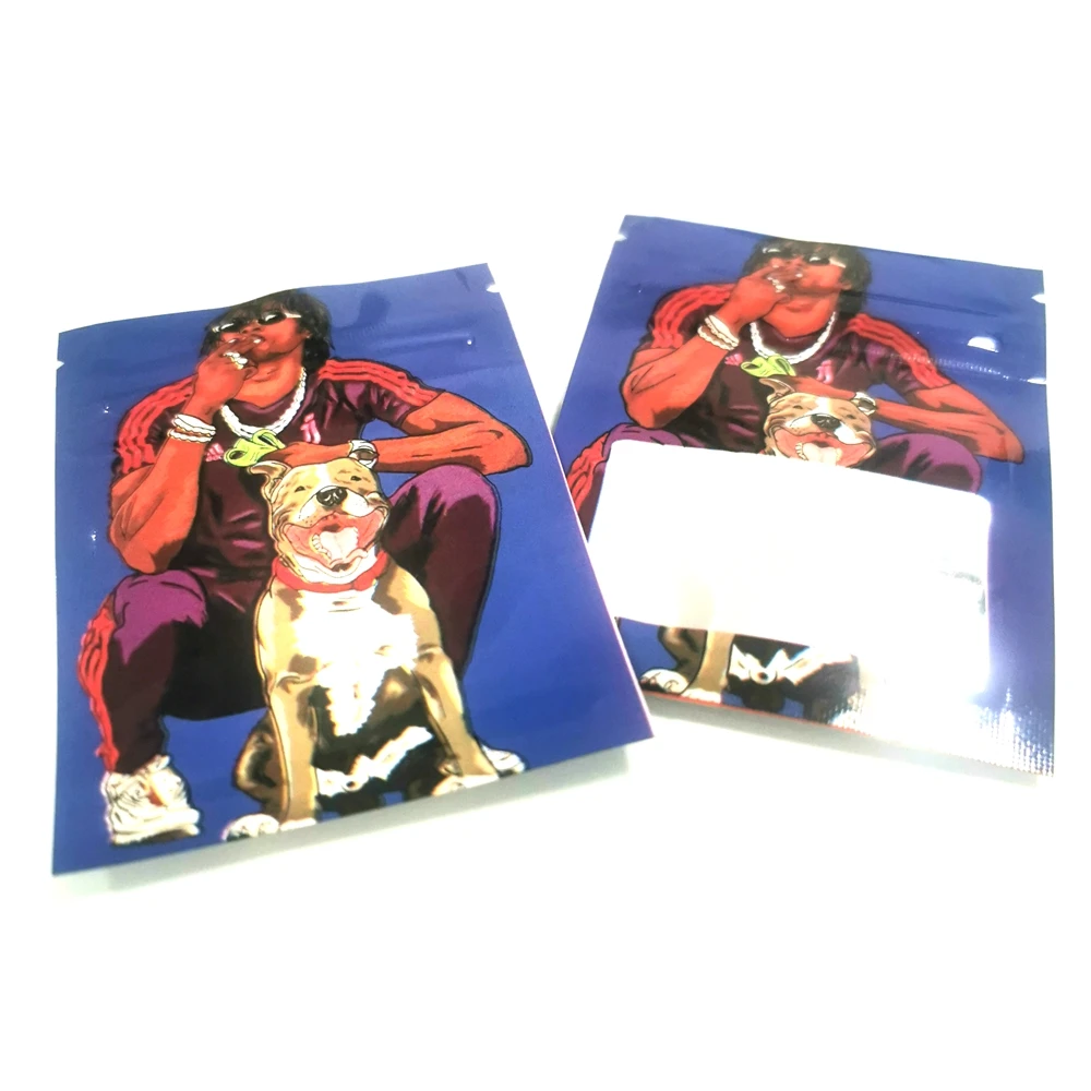 

10/20 pcs Cartoon Tobacco Bags 6*8 CM Zip Lock Pouches Aluminum Mylar Foil Food Bags Weed Package Candy Man Mylar Bags