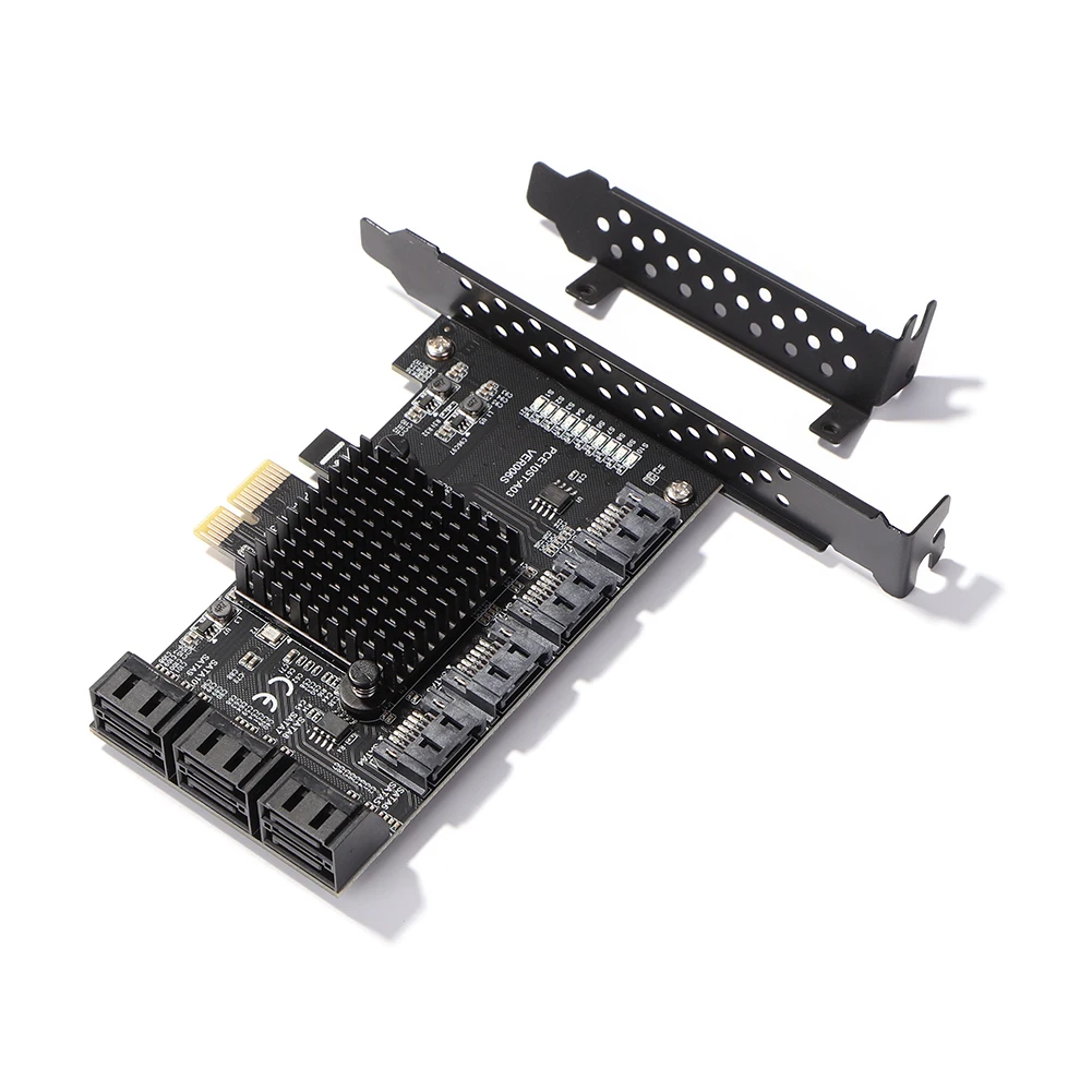 

Металлическая Плата расширения PCI Express 3,0 GEN3 преобразователь PCI-E на 10 портов SATA3.0 PCI-E 4X Плата расширения