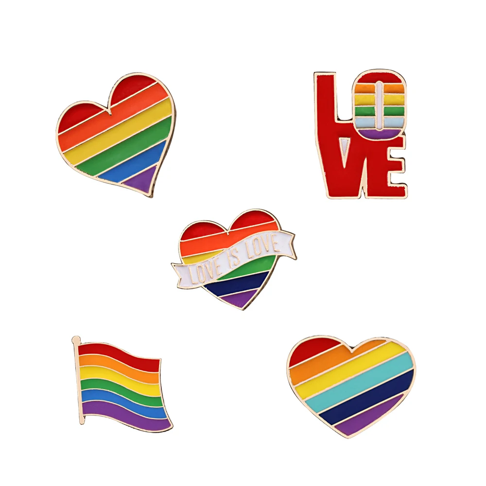 

Флаг Радуга Сердце Брошь мир и Любовь Эмаль булавки одежда сумка лацкан булавка геев лесбиянок значок Лидер продаж