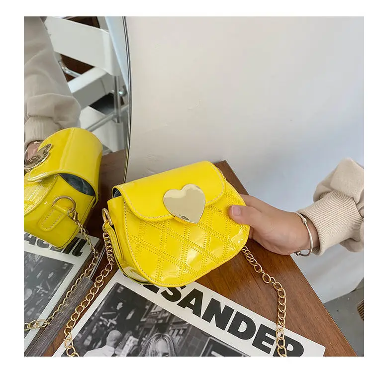 Cute Little Girls Mini Shoulder Bag for Kids Fashion Coin Purse Small Handbags Lovely Patent Leather Children's Messenger Bags