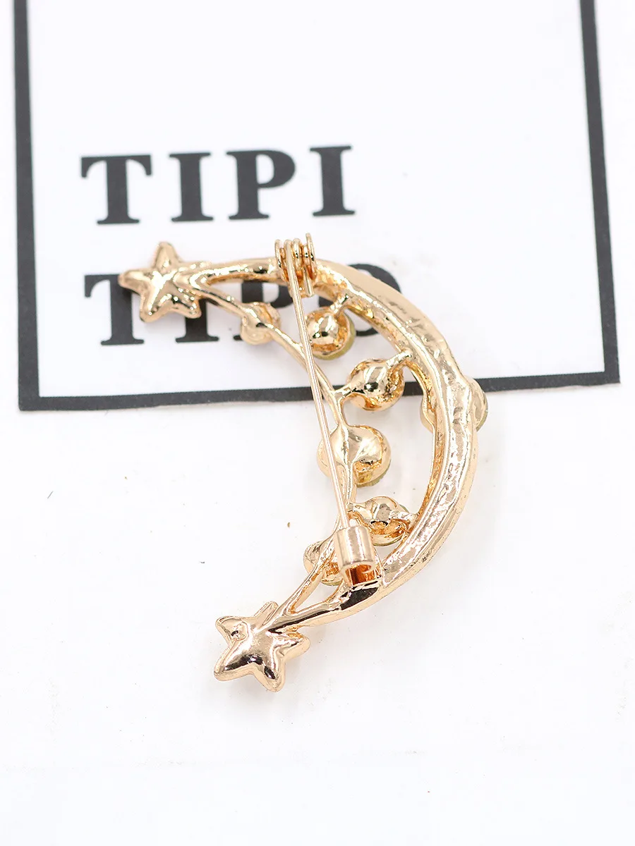 Высококачественная модная новинка жемчужные булавки и броши в форме Луны