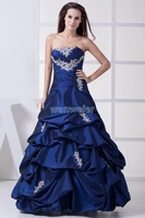 free shipping 2015 new design lace up vestido de festa appliques custom sizecolor taffeta real sample a line pleat prom dresses