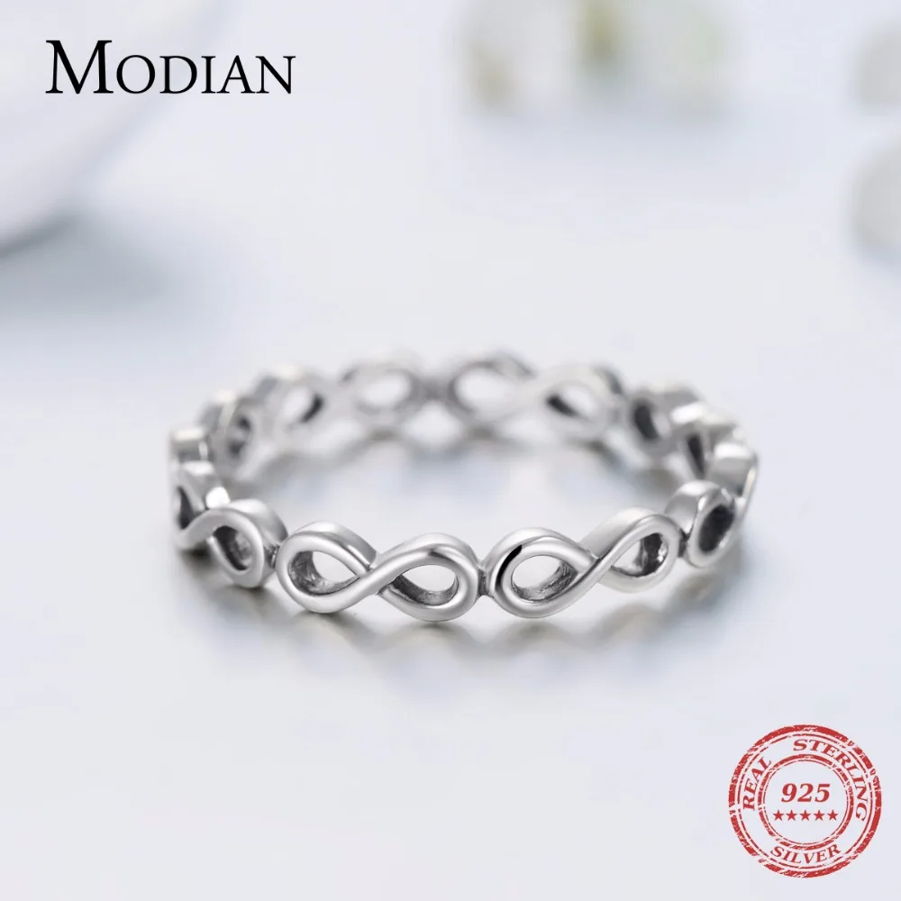 Женское Винтажное кольцо Mobius однотонное из серебра 2021 пробы 925|fine jewelry|solid 925 sterling