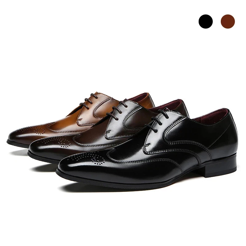 

Derby Wedding Dress Office Men black Shoes Japanese Style Genuine Leather Original Casual Business Designer Shoes