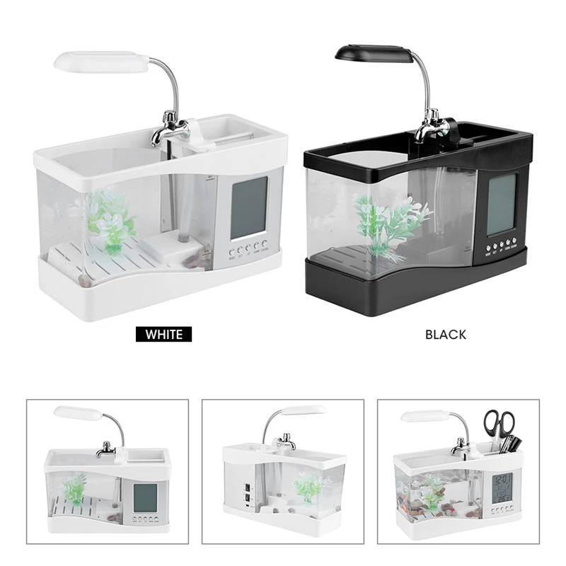 Горячая продажа аквариум USB мини с светодиодный светильник ЖК дисплей экран и