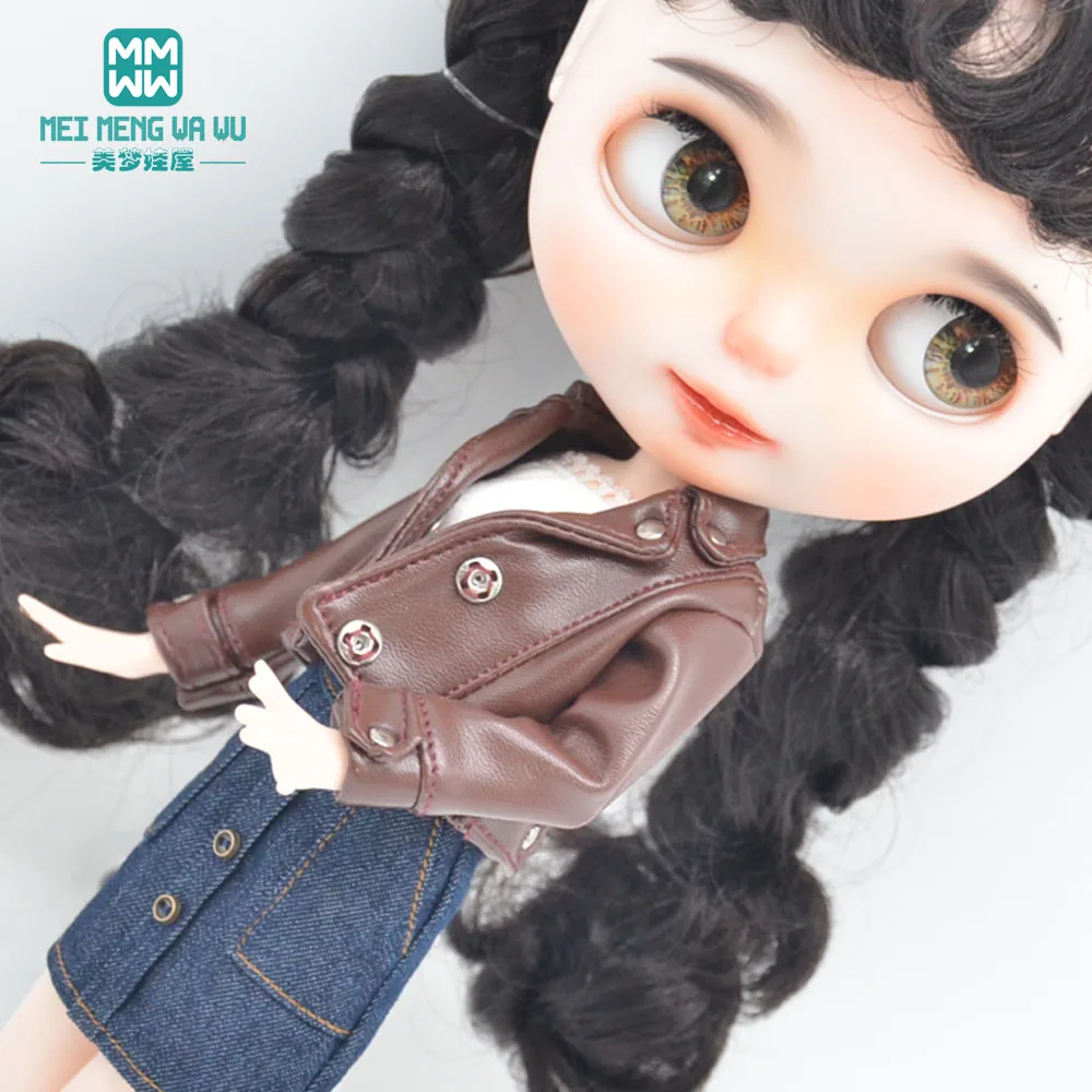Одежда для кукол Blyth модная кожаная куртка азон 28-30 см игрушка в подарок девочек |
