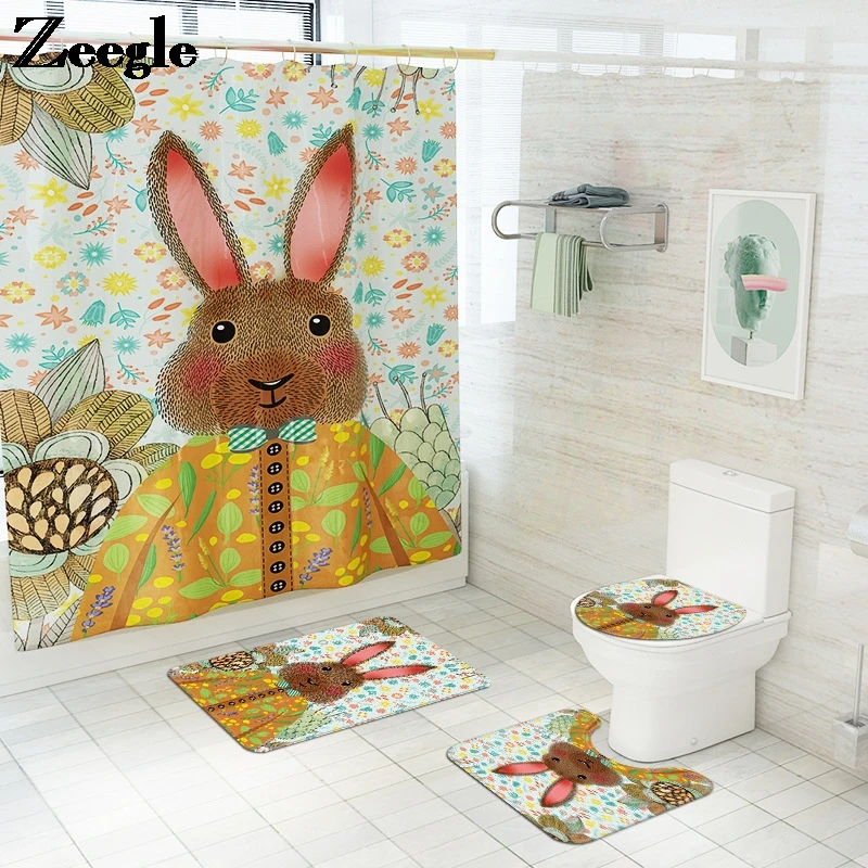 

Bath Mat Toilet Rugs for Bathroom Bath Mat Shower Curtain Set Durable Waterproof Bath Curtain Set Toilet Mat Bathroom Rug Set