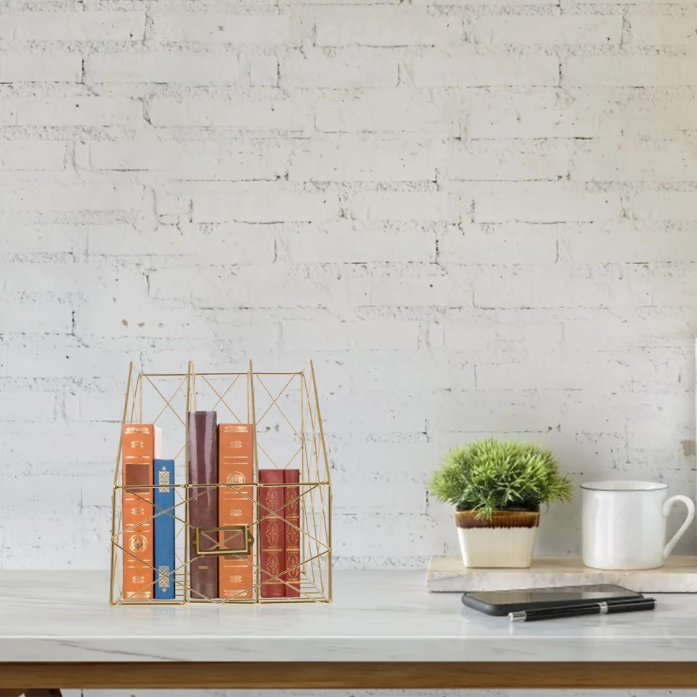 

Multi-functional Three-tiered Iron Desk Rack Practical Home Storage Rack