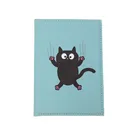 Чехол-Обложка для паспорта, с изображением черного кота и панды, держатель для карт