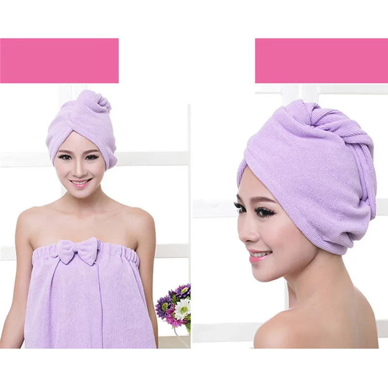 

Quick-Drying Shower Cap Women Hair Towel Cap Rapid Drying Hair Towel Super Absorbent Solid Color Towel Shower Head Wrap
