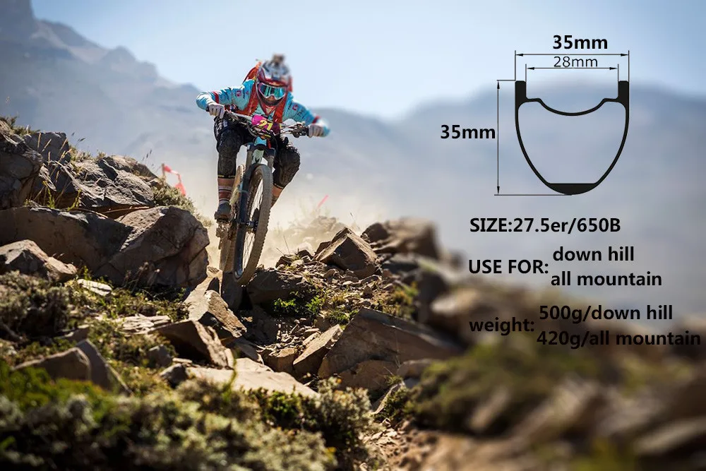 27,5 er MTB AM/DH карбоновые обода бескамерные диски 35 мм ширина для всех горных и горных велосипедов колеса