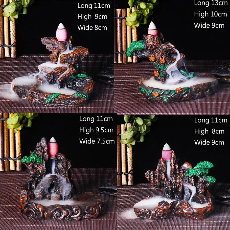 Оптовая продажа декор дзен дракона водопад конус держатель кадильница подставка