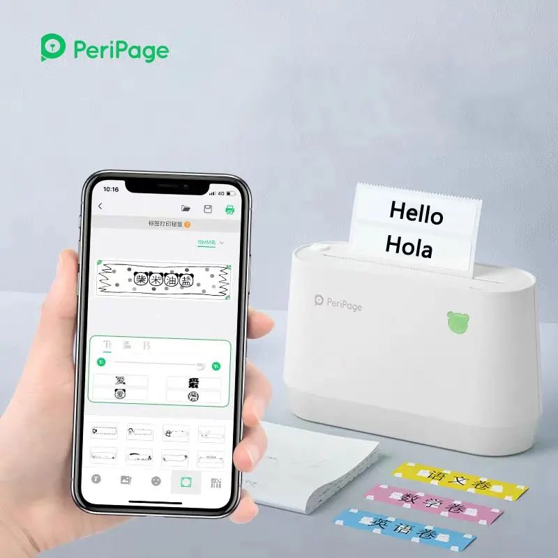 PeriPage A9 203 точек/дюйм 304 термопринтер серого цвета с bluetooth портативный принтер для печати этикеток HD 58 мм 77