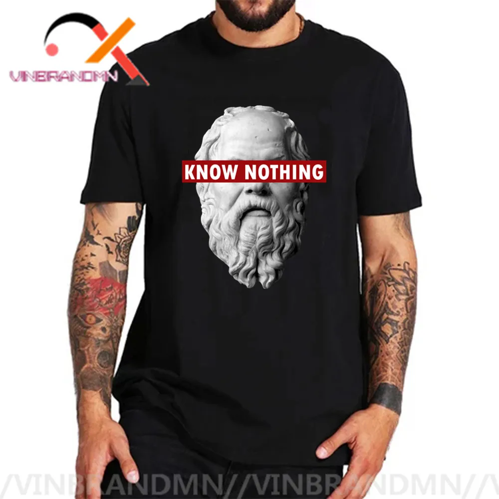 Ретро социологии Мужская футболка знаю ничего не Сократ философия с пародией на