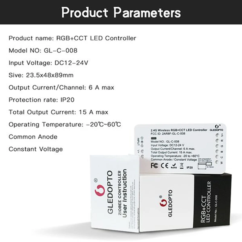 G LED OPTO RGB + CCT Zigbee Smart Strip Control ler Голосовое управление работа с Echo Plus для SmartThings ZIGBEE 3 0