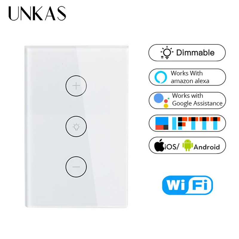 UNKAS Tuya Smart Life APP дистанционного Управление работать с Alexa и Google Wi-Fi настенный