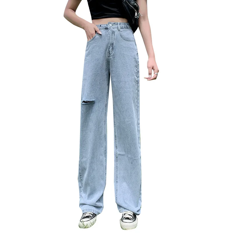 

Casual Jeans Woman High Waist Streetwear Baggy Wide Leg Denim Clothing Vintage Quality 2021 Fashion Harajuku Straight Pants