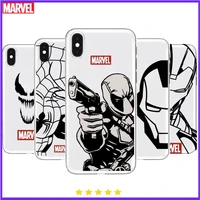 marvel iron man spiderman transparent phone case for xiaomi redmi note 10 9s 8 7 6 5 a pro t y1 anime cover silicone pre funda