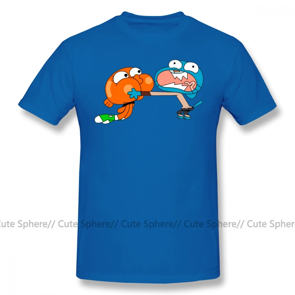 Gumball удивительный мир, футболка, удивительный мир, футболка с гамболом, графическая ХХХ футболка, потрясающая Хлопковая мужская футболка с коротким рукавом - Цвет: Blue