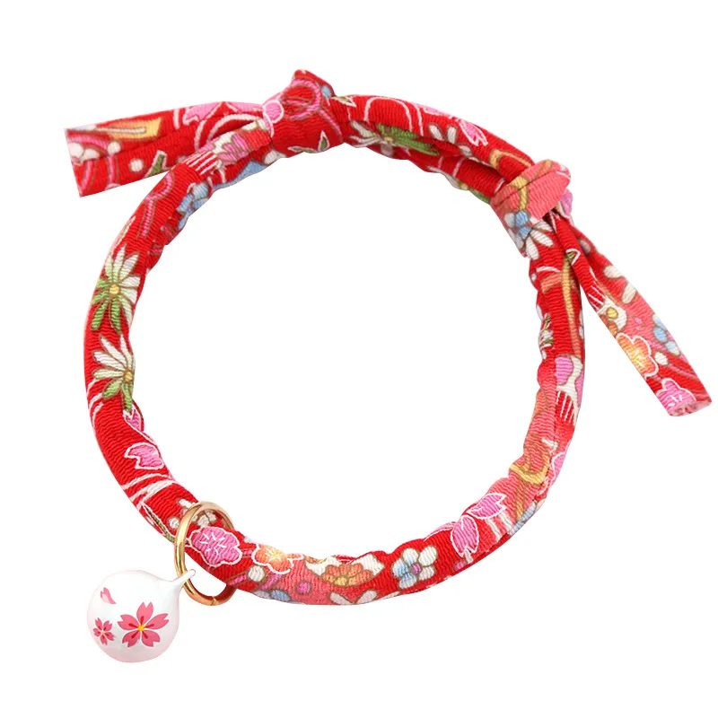 

New Cat Collar Cotton Japanese-style Adjustable Dog Collar Pet Accessories