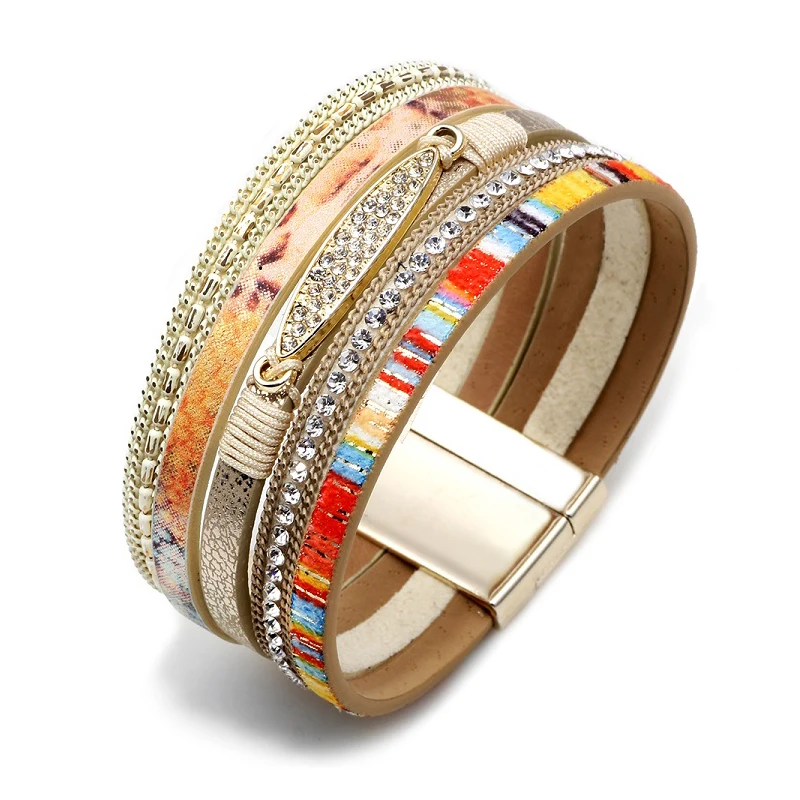 Кожаный браслет для мужчин и женщин многослойный в богемном стиле 2019 | Украшения