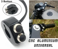 cnc aluminium alloy switch motorcycle custom handle grips reset 3 buttons self latch momentary buttons for honda yamaha suzuki