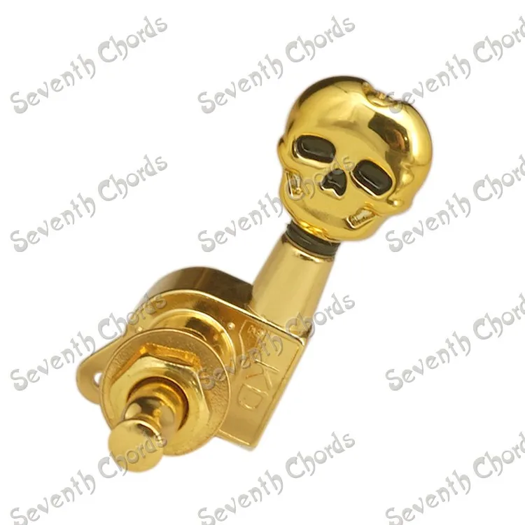 6 Pcs Gold Skull Button Sealed-gear Guitar Tuning Pegs Tuners Machine Heads for Acoustic Electric Replacement | Спорт и развлечения