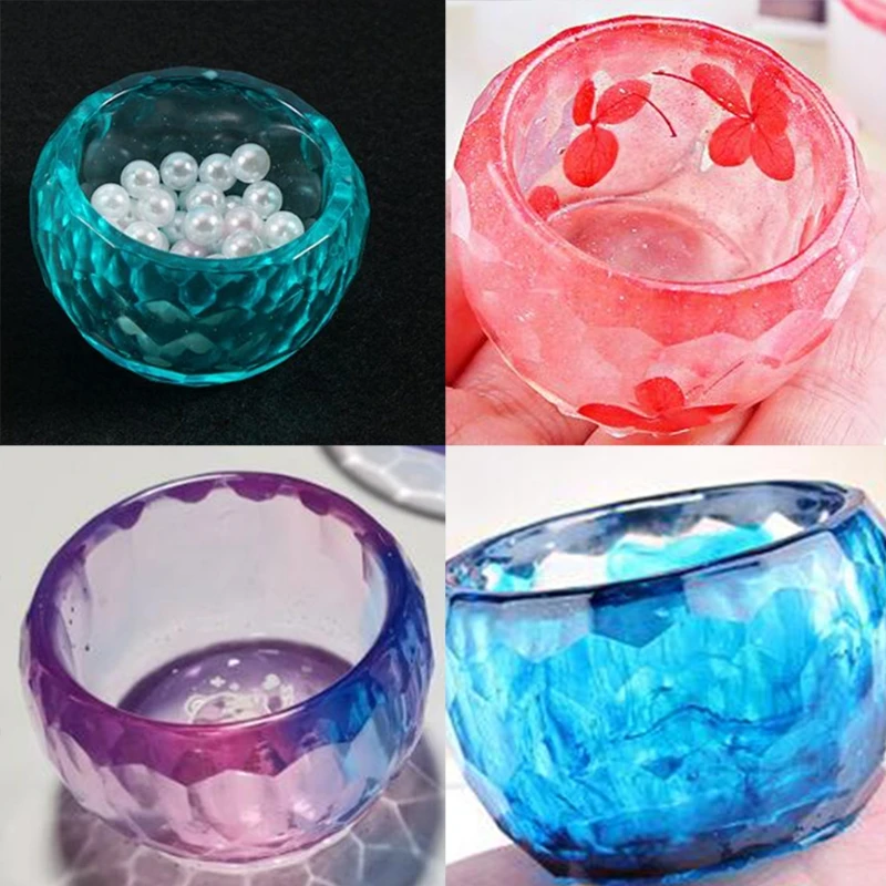 

R2LE Rhombus Small Bowl Silicone Mould DIY Crafts Ornaments Crystal Epoxy Resin Mold