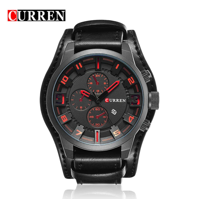 

CURREN Top Brand Sport Mens Dropshipping Watches Male Clocks Date Sport Military Clock Leather Strap Quartz Men Watch Gift 8225
