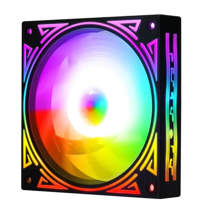 Single Fan 120 мм великолепный RGB цвет изменить корпус ПК охлаждающий Настольный вентилятор ПК Шасси кулер Компьютерные аксессуары Запасная часть - Цвет лезвия: Single Fan