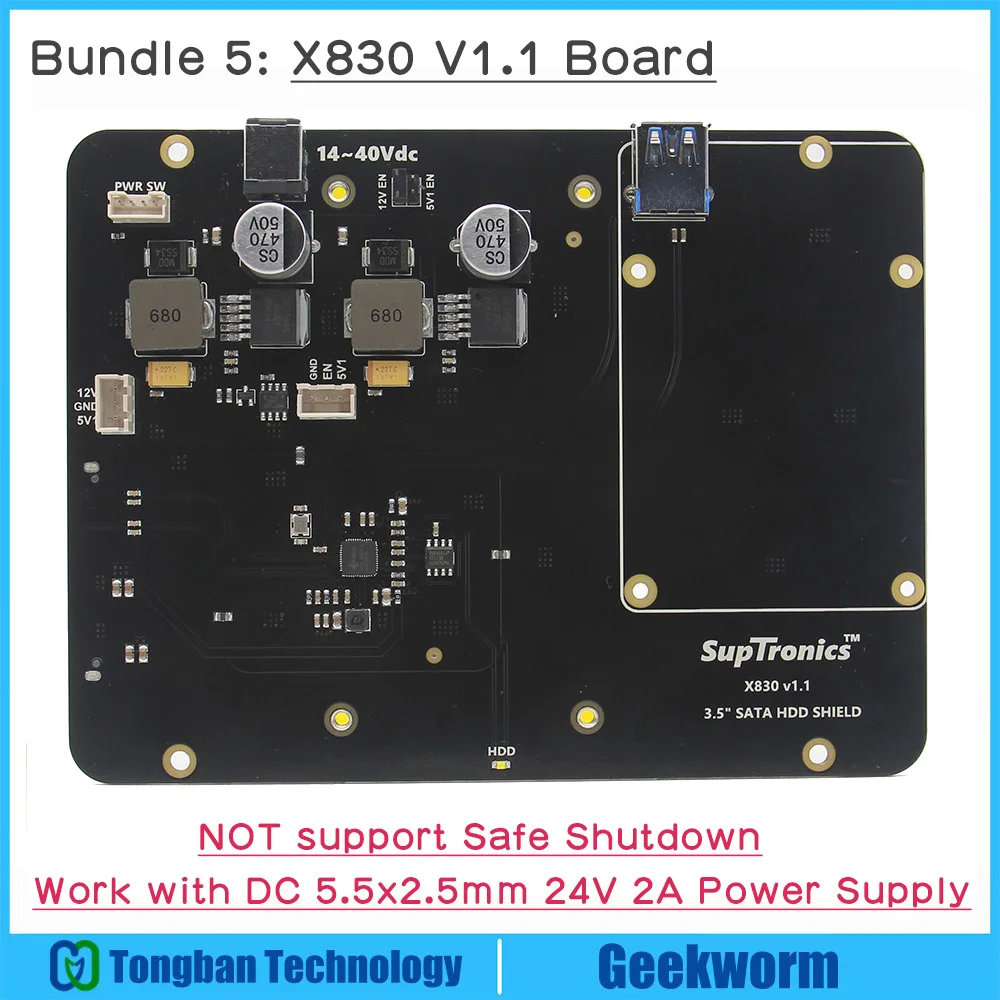 Raspberry Pi X830 V2.0 SATA HDD плата расширения с функцией безопасного выключения, 3," HDD модуль хранения для Raspberry Pi 3 B+ Plus/3B - Цвет: X830 V1.1 Board