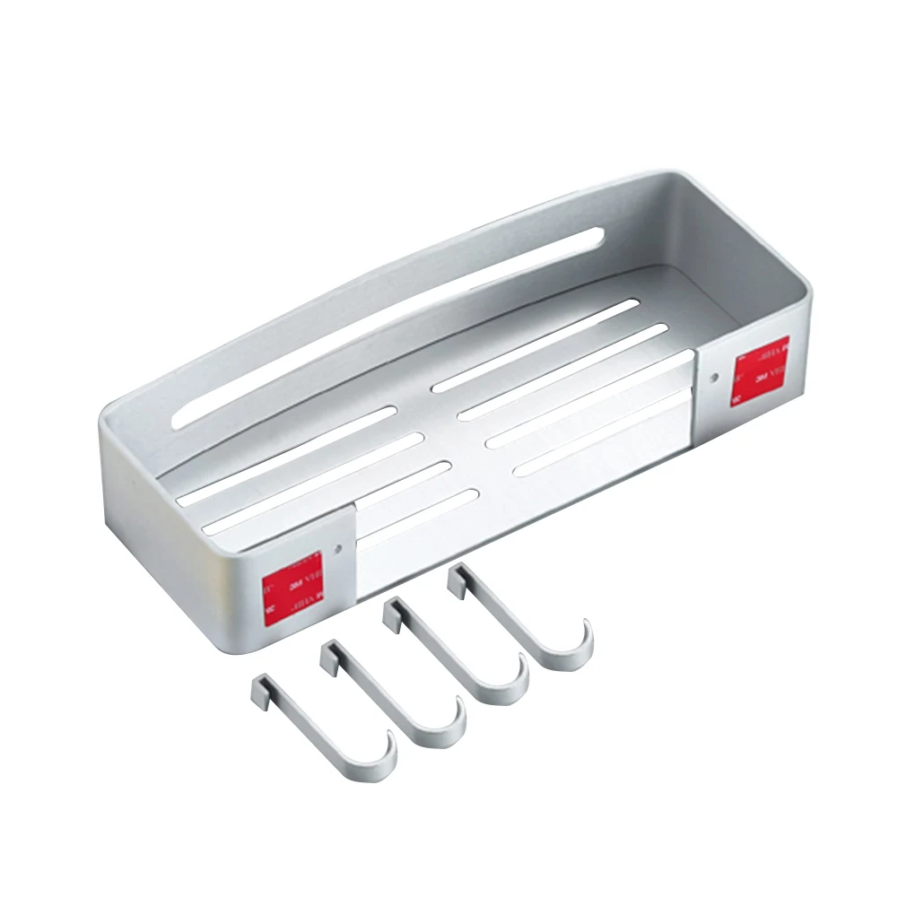 Держатель с крючками шампунь без сверления органайзер для душа алюминиевая