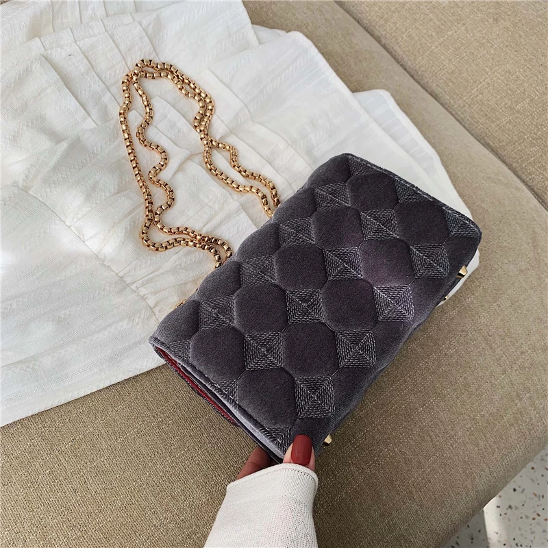 Зимняя женская клетчатая сумка через плечо сумка-мессенджер с цепочкой большая известная брендовая дизайнерская Классическая модная женская сумка через плечо, перекрёстная сумка
