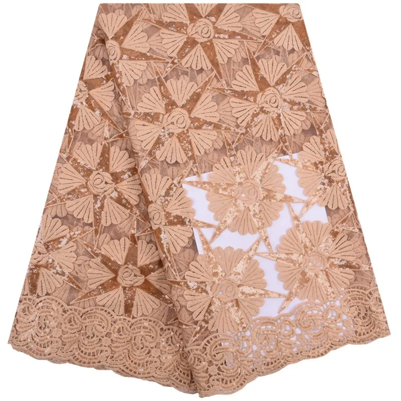 Новейшие красные блестящие французские молочные шелковые кружевные ткани для