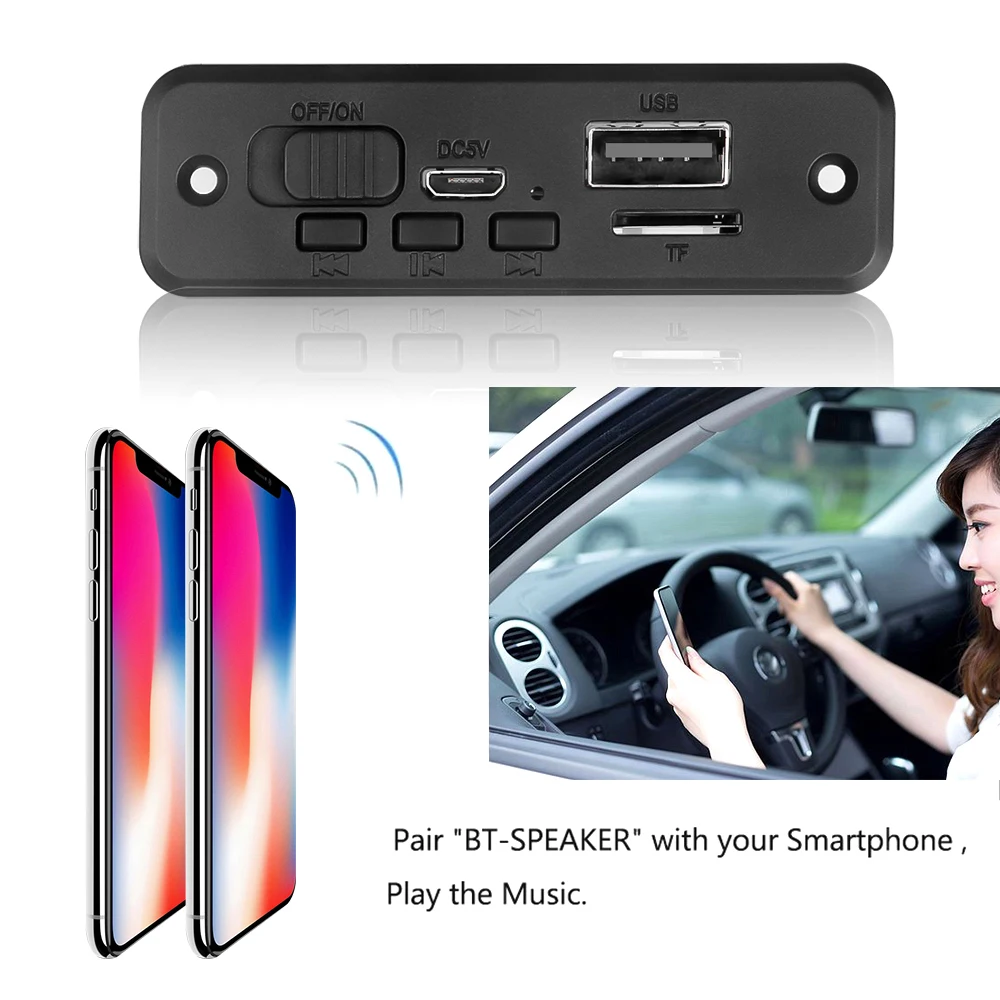 Автомобильный усилитель Kebidu 5 В 2x3 Вт mp3-плеер декодер Bluetooth беспроводной модуль
