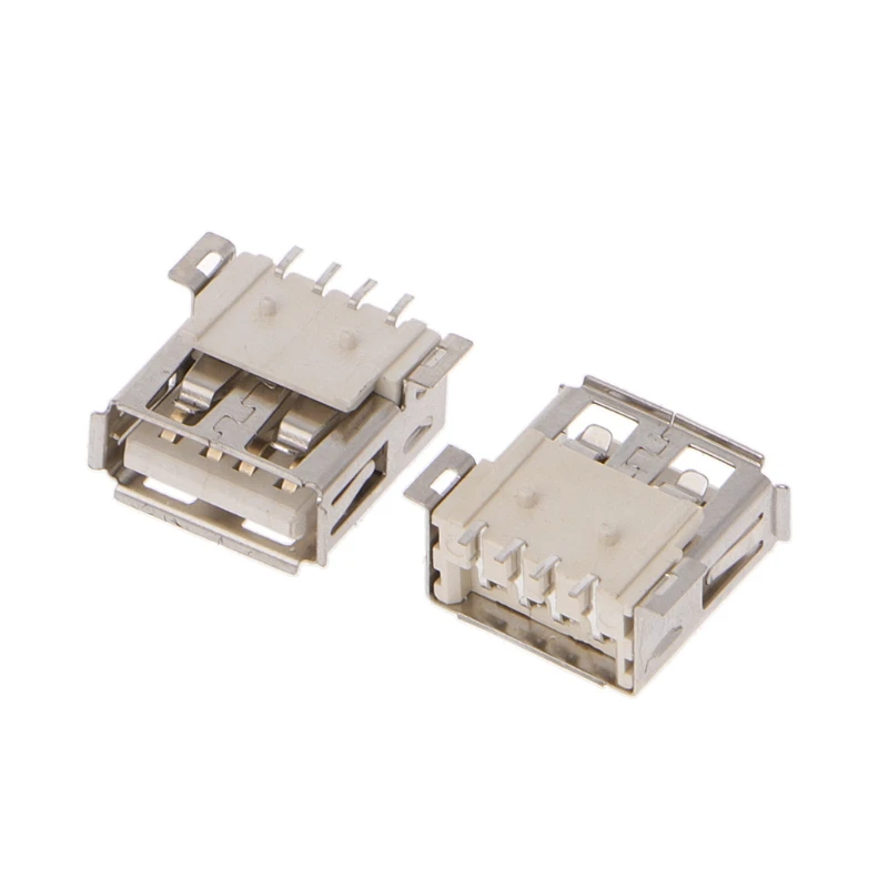 OOTDTY 10 шт. Тип usb 4 булавки разъем 180 градусов SMD поверхностного монтажа|Соединители|