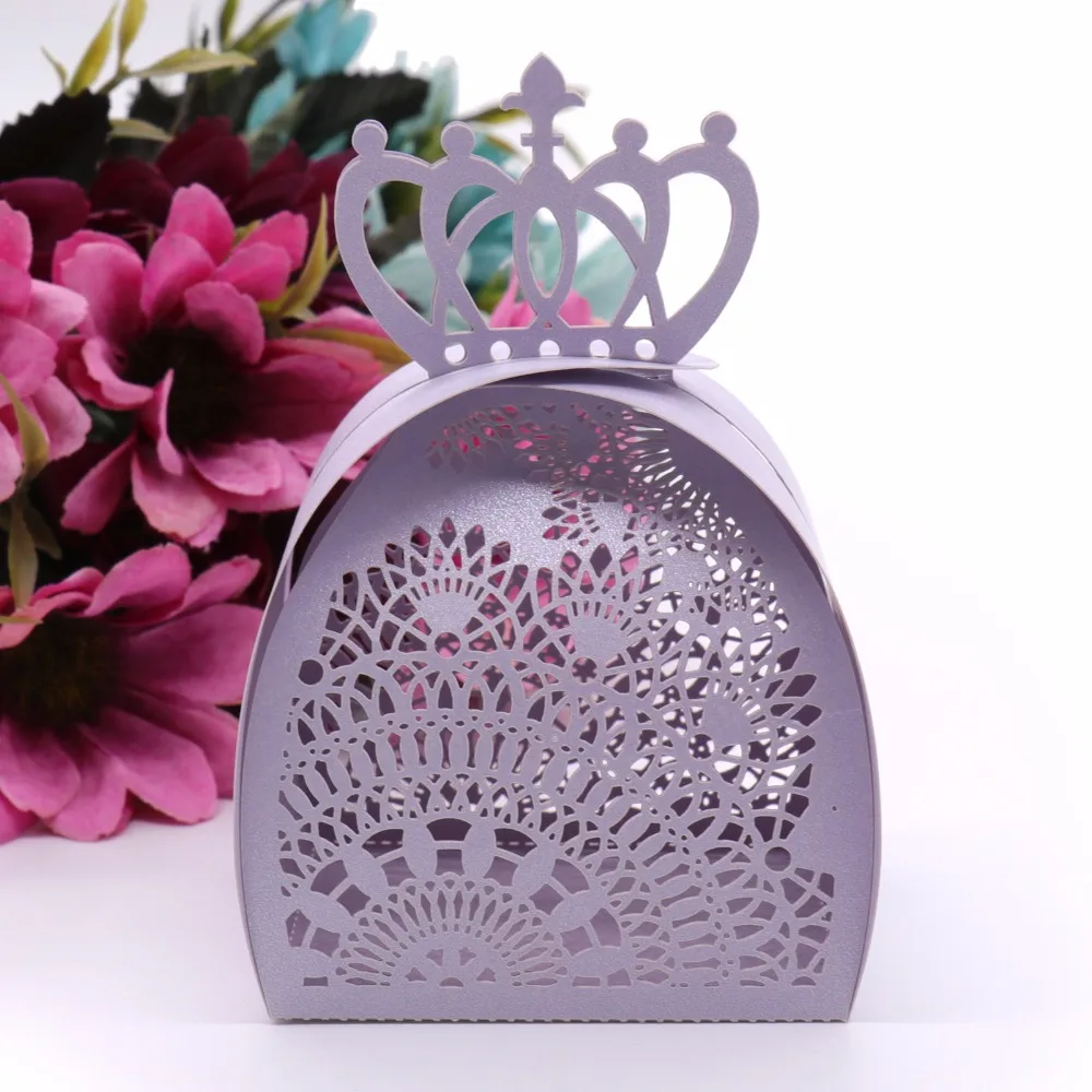 10Pcs Princess Laser Cut Hollow Carriage Favors Gifts Candy Boxes Baby Shower for Wedding Party Supplies