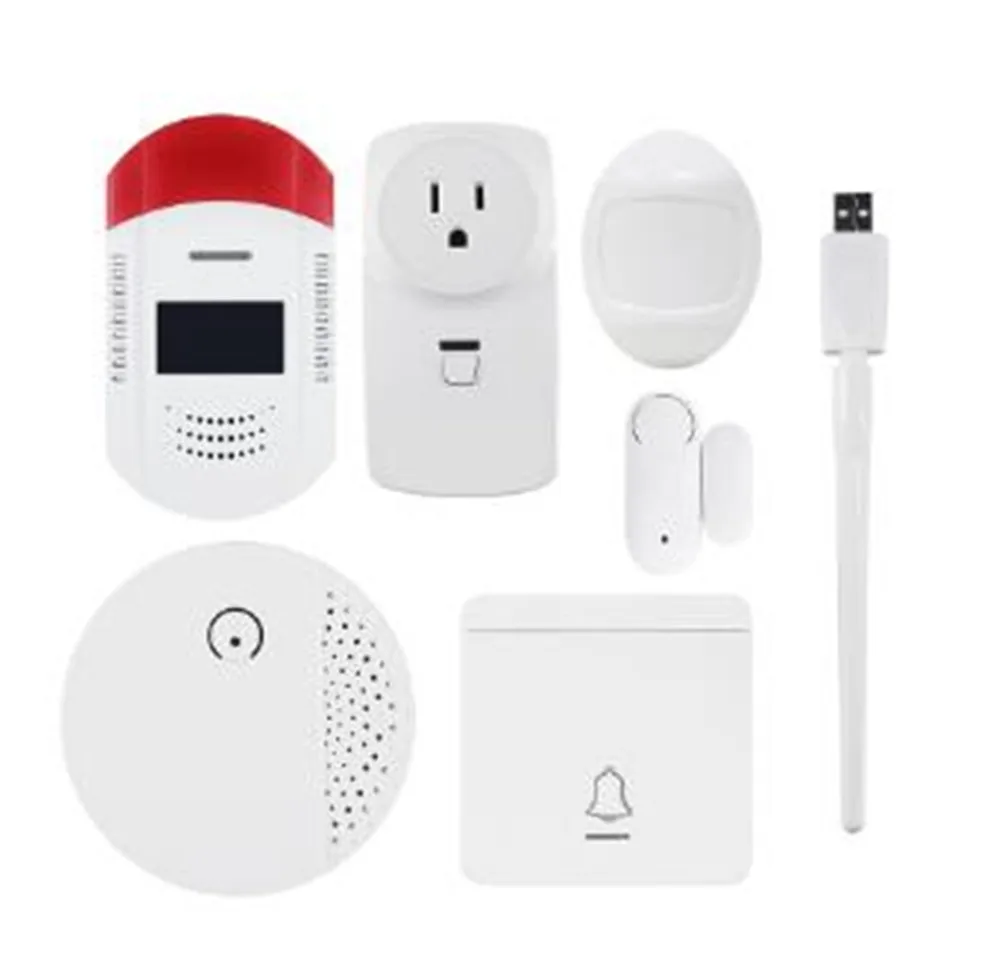 2MP 1080P Wifi IP камера сигнализации PIR датчик детектор дыма дверь контактный |