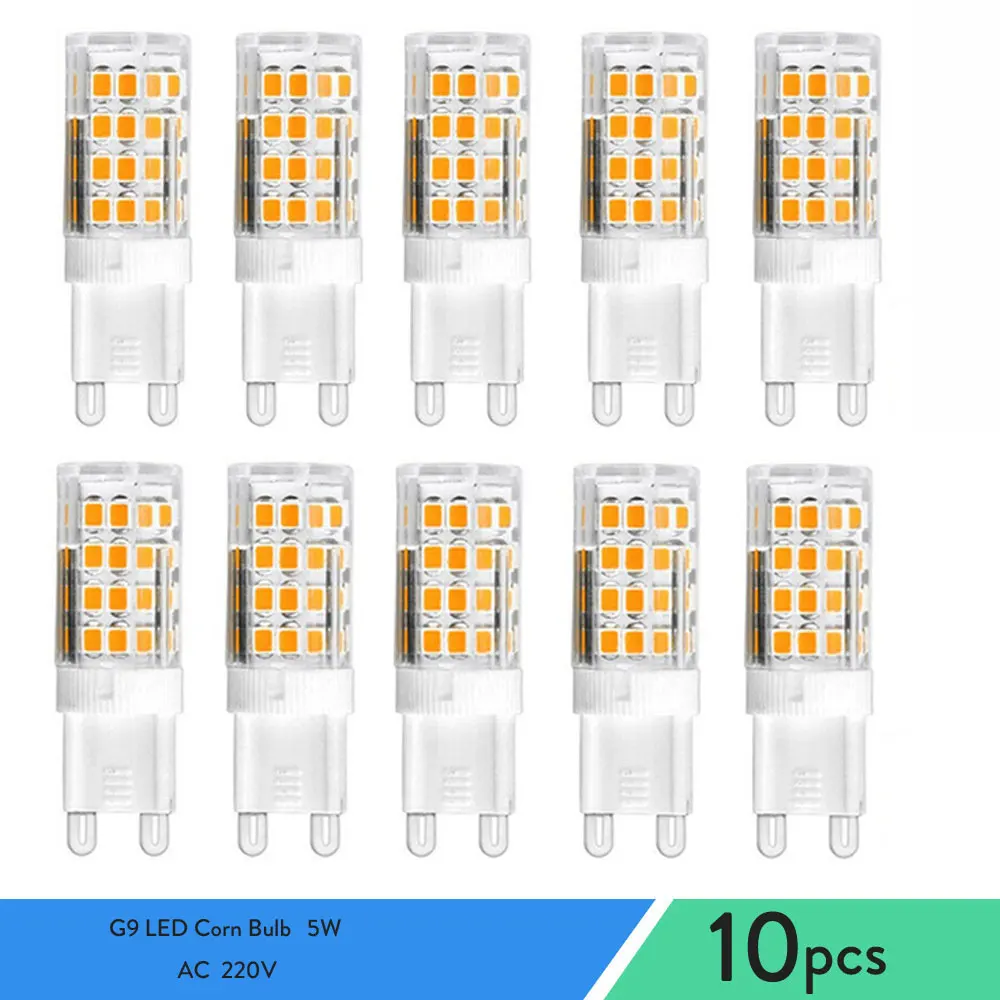 

10X Mini G9 LED Corn Bulb Capsule Lights 5W 220V 240V Crystal Ceramics 2835 SMD Cold/Warm White Lamps Replace 45W Halogen Lamp